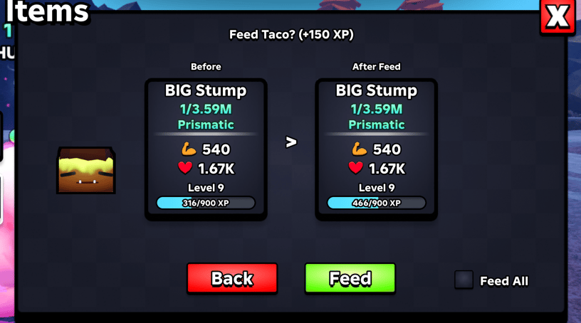 Level up slimes in Slime RNG